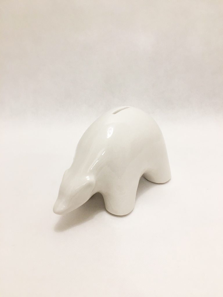 White Porcelain Polar Bear Piggy Bank