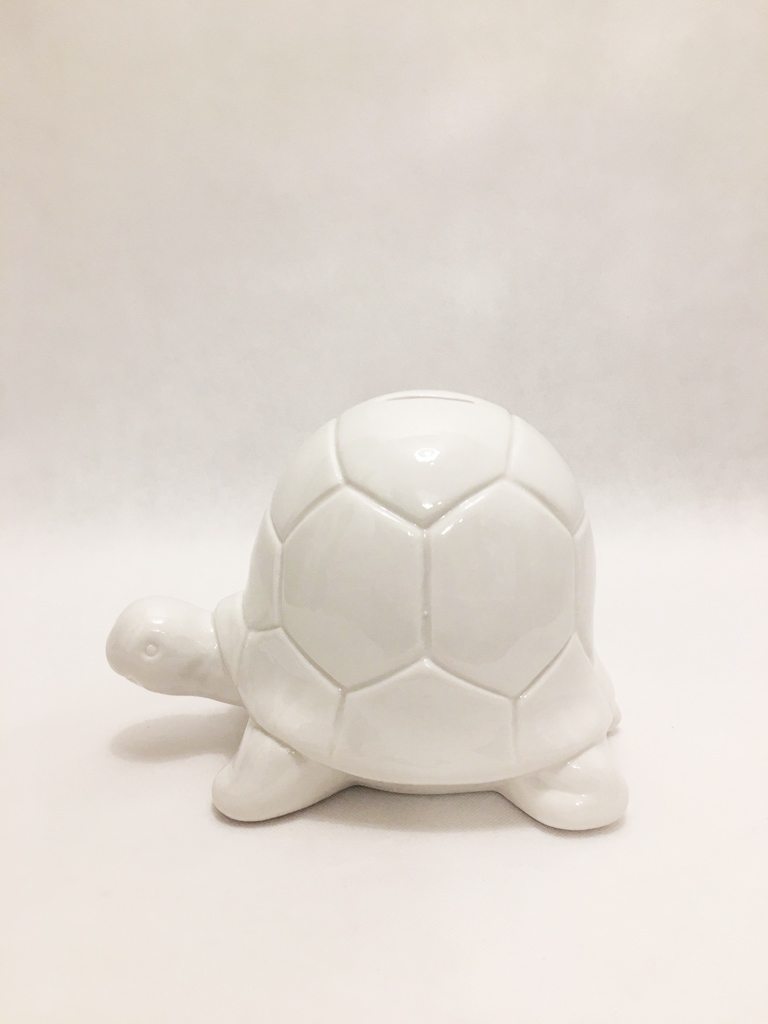 White Porcelain Tortoise Piggy Bank