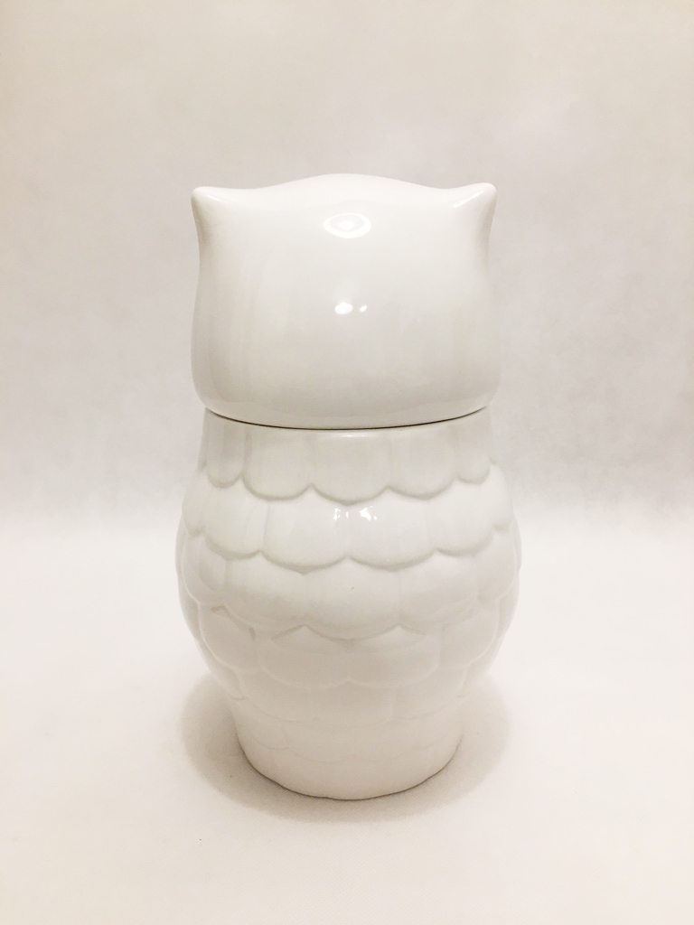 White Porcelain Large Owl Storage