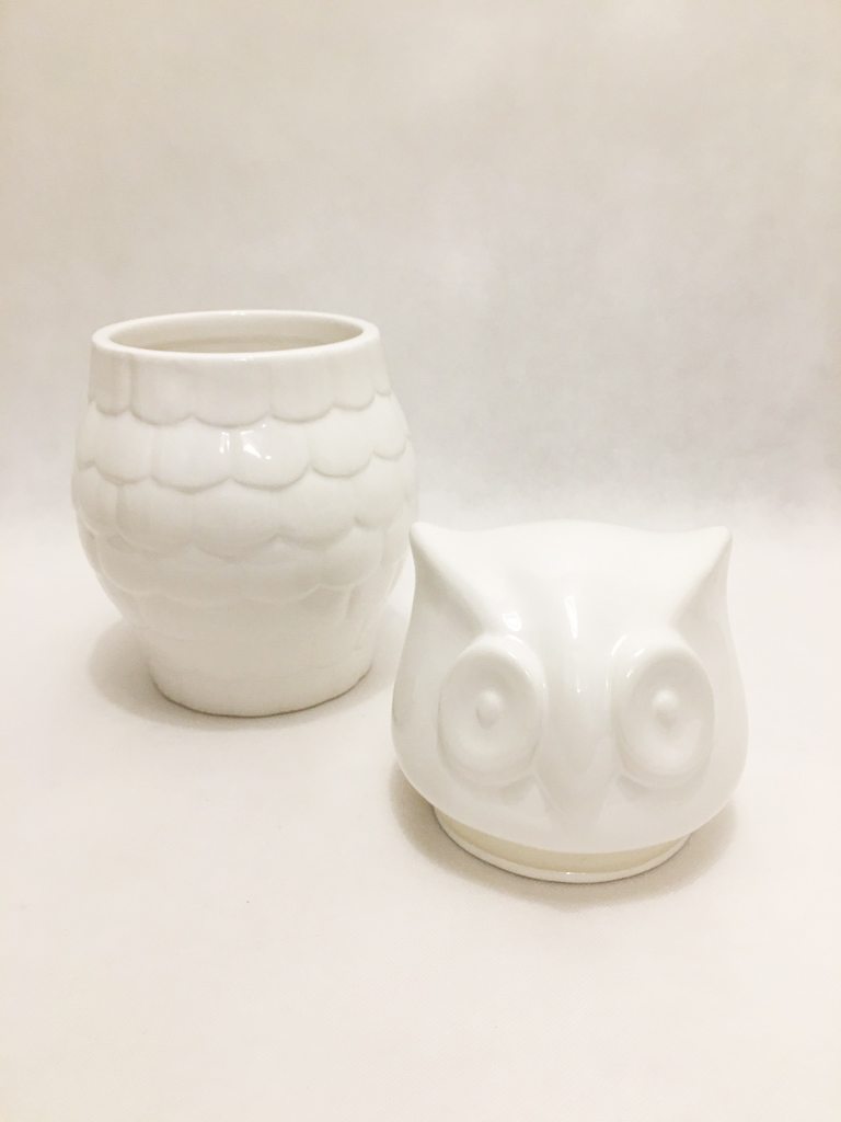White Porcelain Large Owl Storage