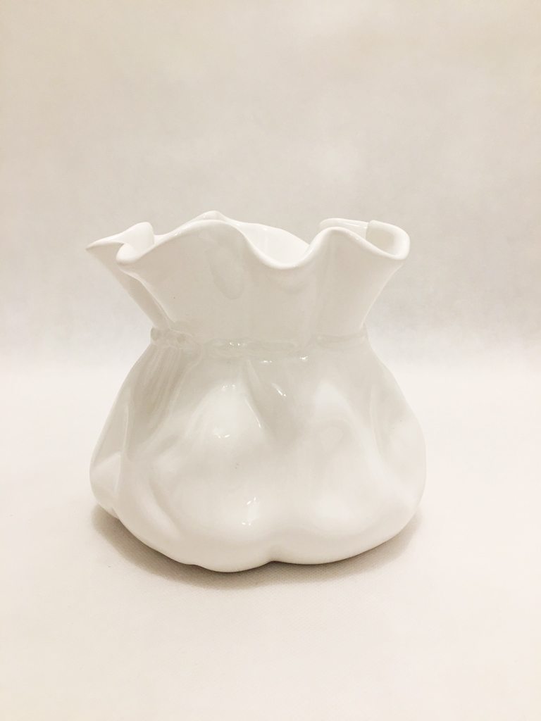 White Porcelain Pouch Posy Vase